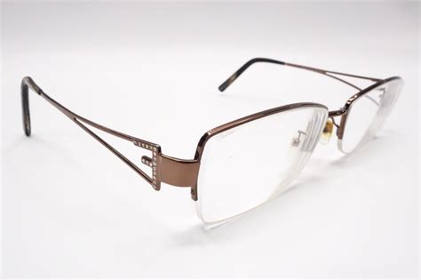 Fendi F612R 210 Eyeglasses Brown Half Rim Rectangular 